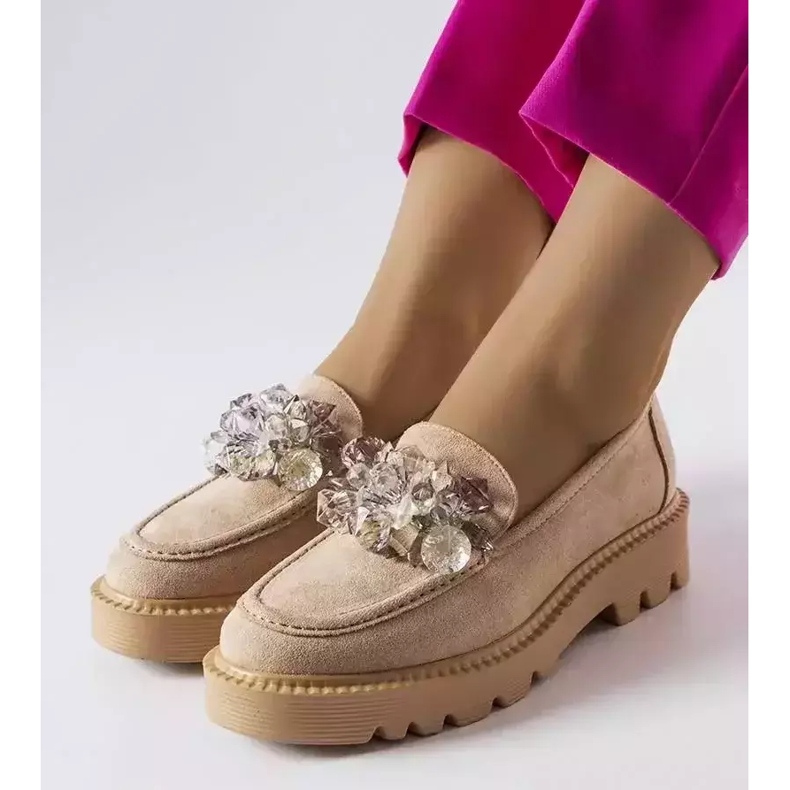 Venezia Vinceza-kiteillä koristeltu beige-loafer 1