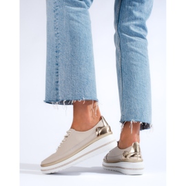 SHELOVET Naisten beigenväriset nahkakengät Shlovet-tasolla 2