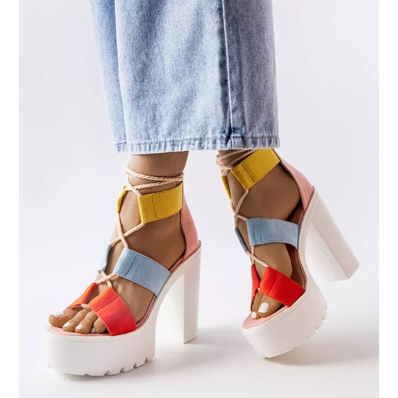 Inna Katjan vaaleanpunaiset massiiviset lohkosandaalit vaaleanpunainen 1