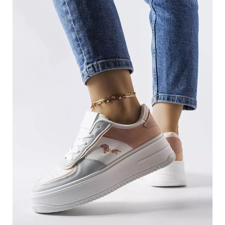 Gidlen vaaleanpunaiset ja siniset alustalenkkarit valkoinen 2