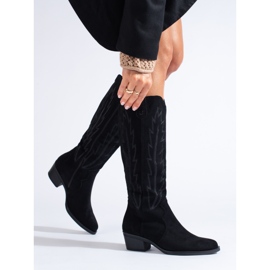 Shelovet mustat mokkanahkaiset cowboysaappaat 1