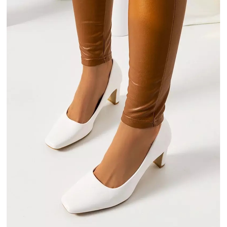 Naisten valkoiset Graves-pumput valkoinen ekru 2