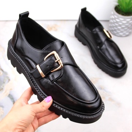 Naisten kengät alustalla mustalla soljella Vinceza 58184 1