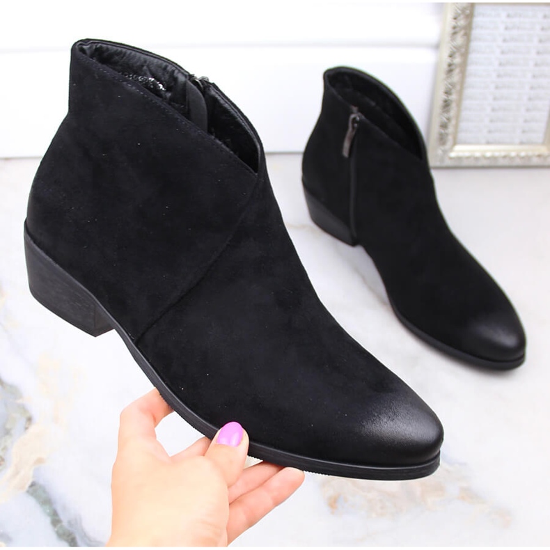 Naisten mustat mokkanahkaiset cowboysaappaat Potocki SZ12188 1