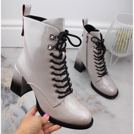 Naisten lakatut korkokengät D&amp;A S.Barski Premium Collection MR870-06 harmaa 1