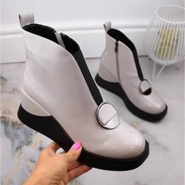 Harmaa naisten kiila saappaat D&amp;A S.Barski Premium Collection MR870-36 1