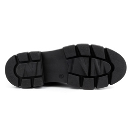 ARS Naisten nahkakengät paksulla pohjalla, jossa kukkia 1163 musta 2