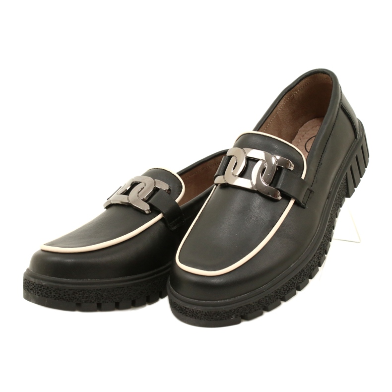 Tyylikkäät nahkaiset naisten kengät Filippo DP4728/23 BK, musta 2