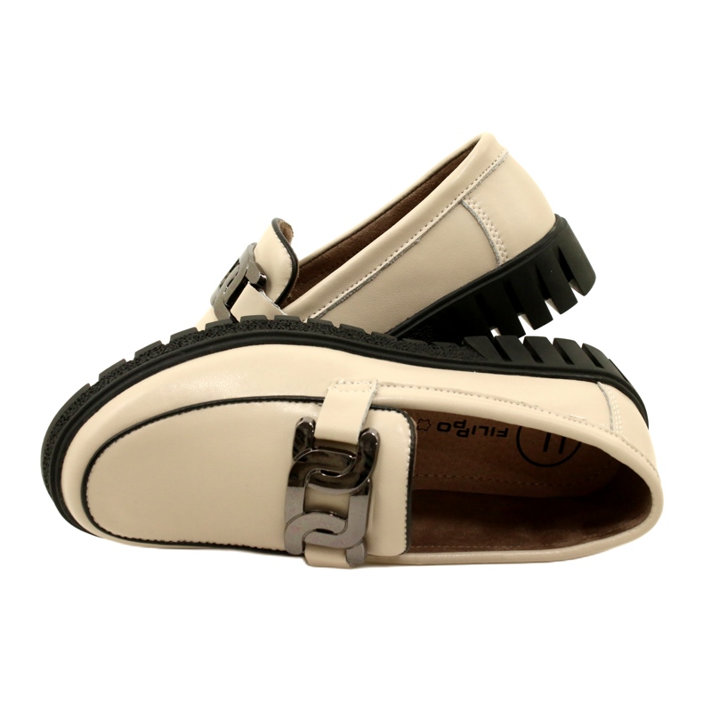 Tyylikkäät nahkaiset naisten kengät Filippo DP4728/23 BE beige 4