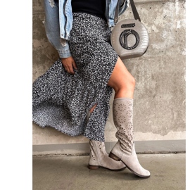 Olivier Naisten vaaleanharmaat, harjatut saappaat 2