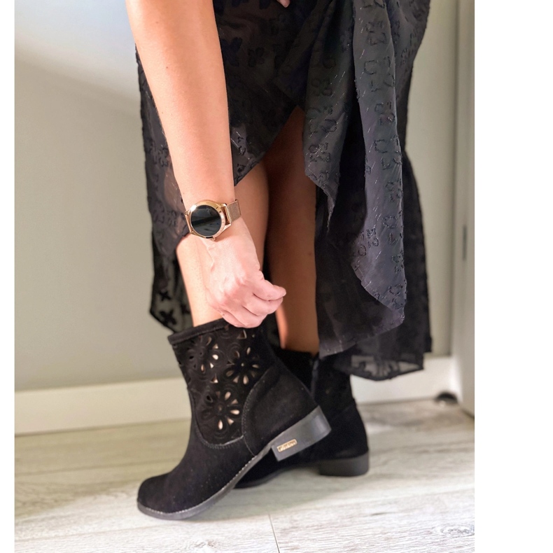 Olivier Miellyttävät Alice -mustat harjatut saappaat 2