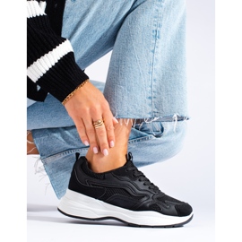 Shelovet naisten mustat nauhalliset tennarit 1