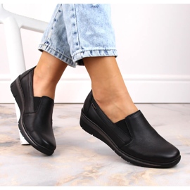 Nahkaiset naisten kengät, mustat Helios 350 2