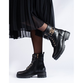 W. Potocki Potocki naisten työasut ekologisesta nahasta musta 2