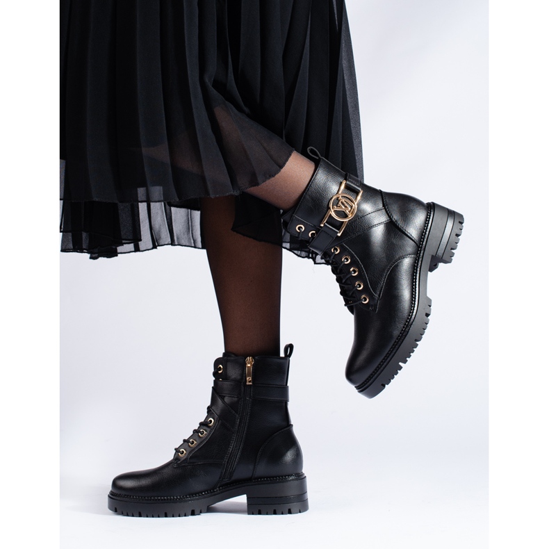 W. Potocki Potocki naisten työasut ekologisesta nahasta musta 2