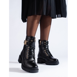 W. Potocki Potocki naisten työasut ekologisesta nahasta musta 1