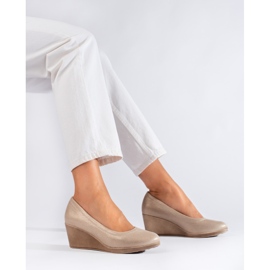 Shelovet naisten kiilakorkopumput glitterillä kultainen 1