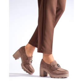 W. Potocki Potockin tummanbeiget mokkanahkaiset korkokengät 1