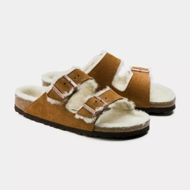 Birkenstock Arizona Shearling Mink W 1001135 varvastossut ruskea 1