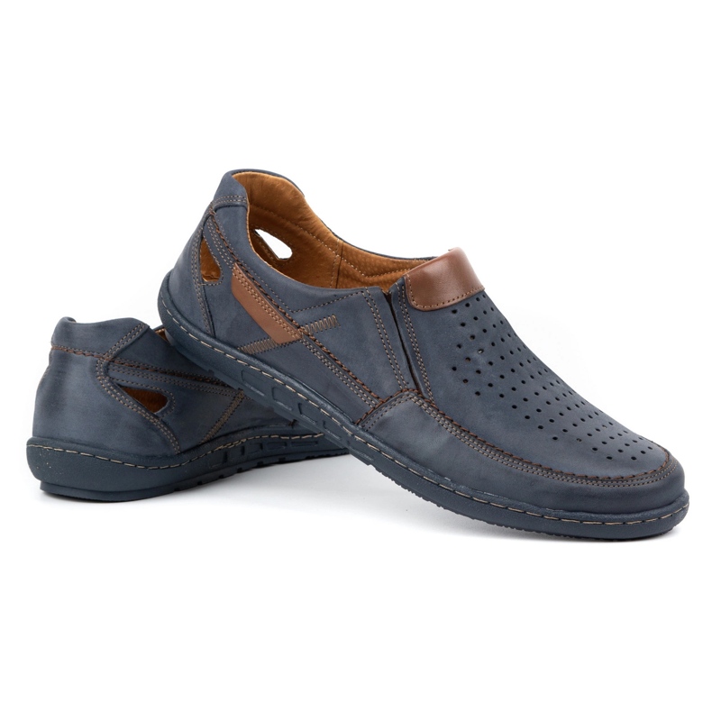 Olivier Miesten kesänahkakengät 602 tummansininen 4