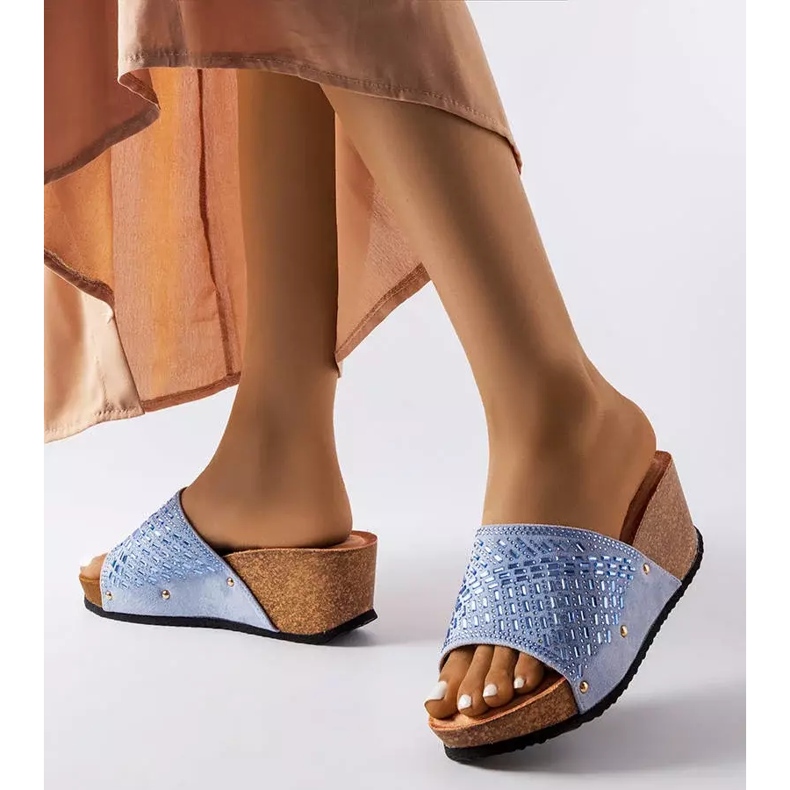 Inna Guymoninsiniset tekojalokivisandaalit sininen 2