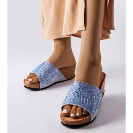 Inna Guymoninsiniset tekojalokivisandaalit sininen 1