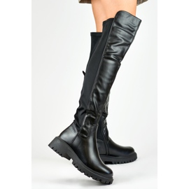 Viris mustat joustavat naisten saappaat 2