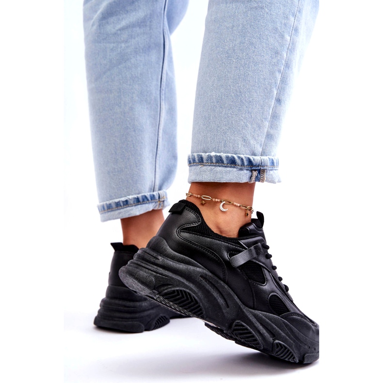 PA1 Naisten paksut lenkkarit, mustat Agnenia 3