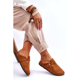 Mokkanahkaiset varvastossut Camel Cork -tasolla ruskea 2