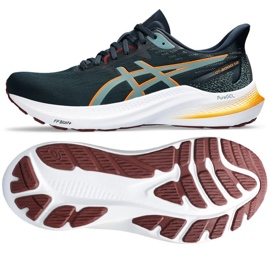 Asics GT-2000 12 M juoksukengät 1011B691 401 Ranskansininen vihreä 1