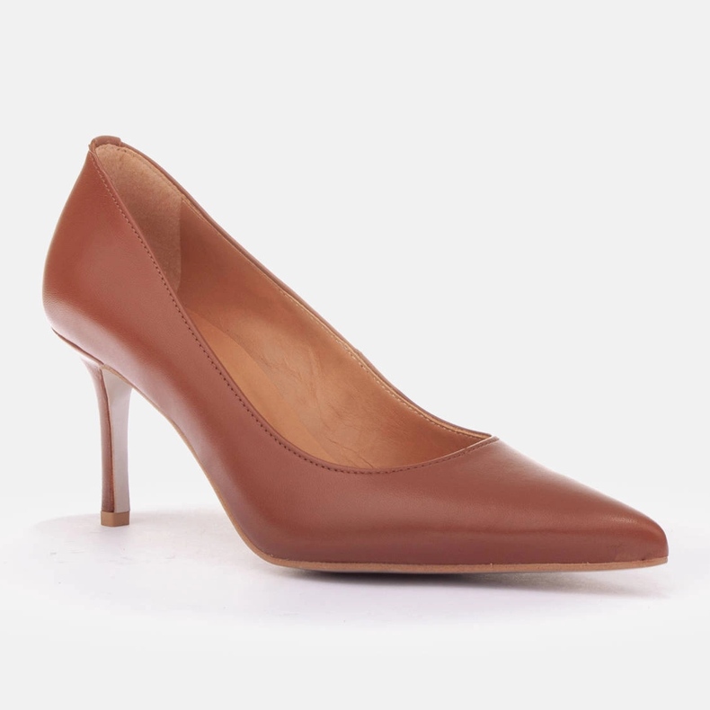 Marco Shoes Nappan nahkaiset korkokengät ruskea 1