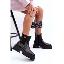 Lemar Nahkaiset Chelsea-saappaat massiivisella alustalla, Black Lisencca musta 1