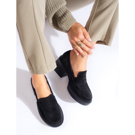 Shelovet naisten mustat mokkanahkaat kengät 1