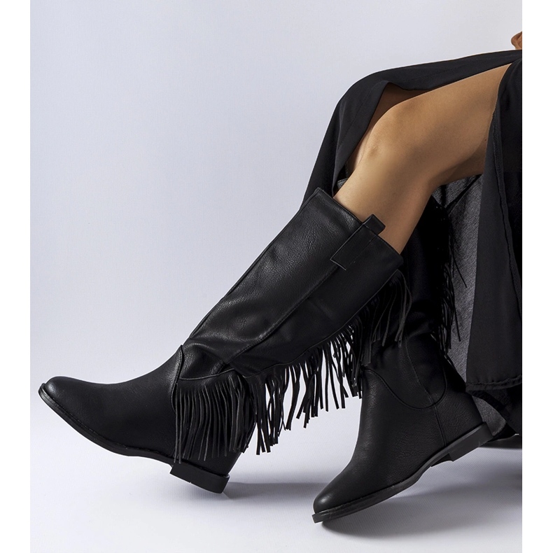 Giorgia mustat päällystetyt kiilakengät 1