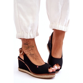 Naisten klassiset kiila sandaalit musta Katie 2