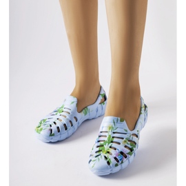 Inna Siniset kumiset varvastossut, joissa Eliano-kuvio sininen 1