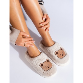 Shelovetin beige-turkistossut nallella 1