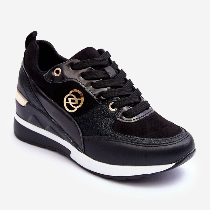 PE1 Naisten nauhalliset urheilukengät mustalla kiilalla Genova 1