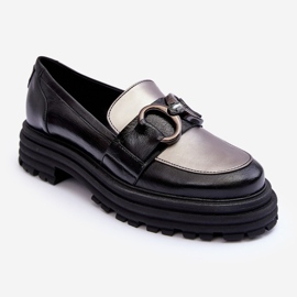 Laura Messi Naisten nahkahousut tasakorkoisilla koroilla, musta Elkiza 1