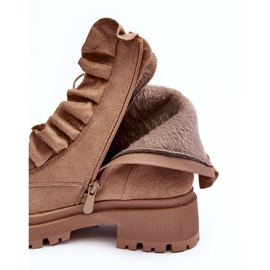 Mokkanahkaeristetyt työntekijänilkkurit, joissa on tasainen kantapää, beige nacelle 1