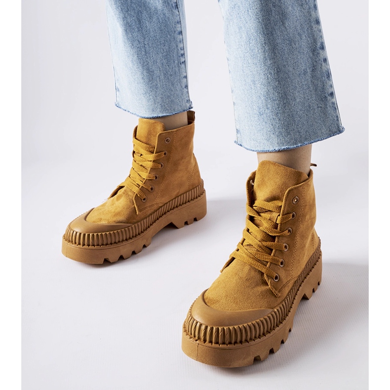 Inna Ruskeat Aida ekologiset mokkanahkakorkeat lenkkarit 1