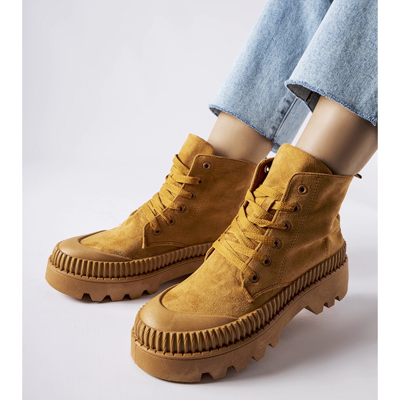 Inna Ruskeat Aida ekologiset mokkanahkakorkeat lenkkarit 2