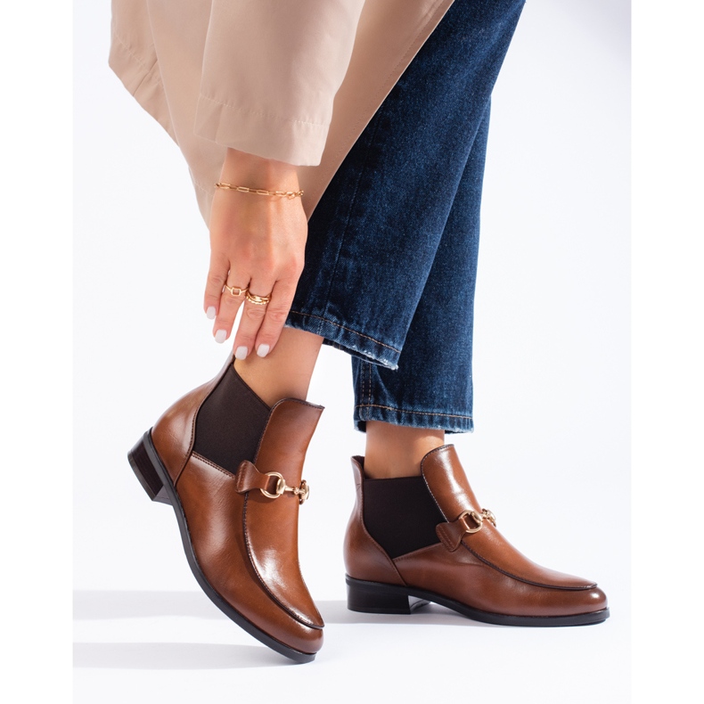 Naisten saappaat Jodhpur heel Vinceza ruskea 2