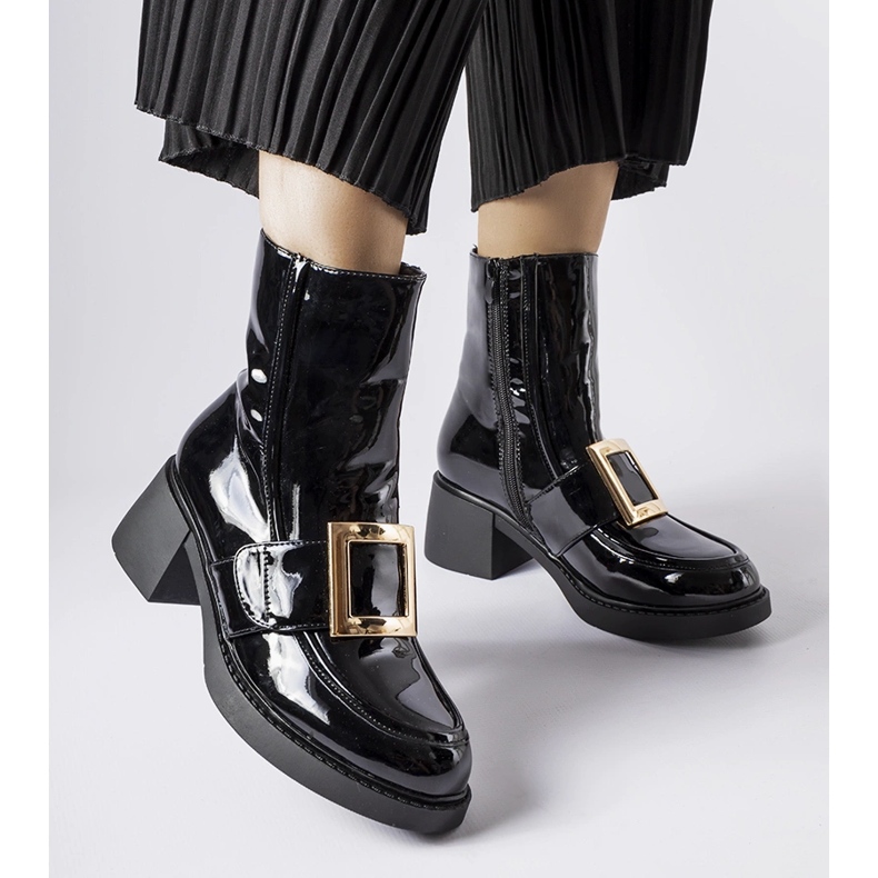 Girardin mustat patentoidut korkeakorkoiset nilkkurit 1