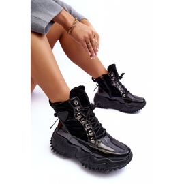 Eristetyt saappaat massiivisella alustalla, Black Lanleh musta 2