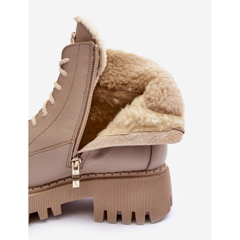 Naisten nahkasaappaat beige Lemar Vergo 1