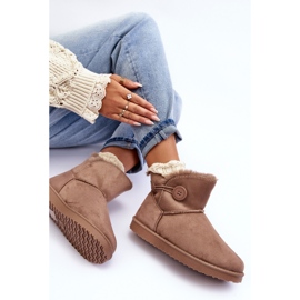 Eristetyt naisten lumisaappaat koristeella, tumma beige Siriol 1