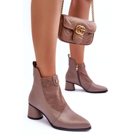 Nahkaiset korkokengät S.Barski MR870-96 beige 1