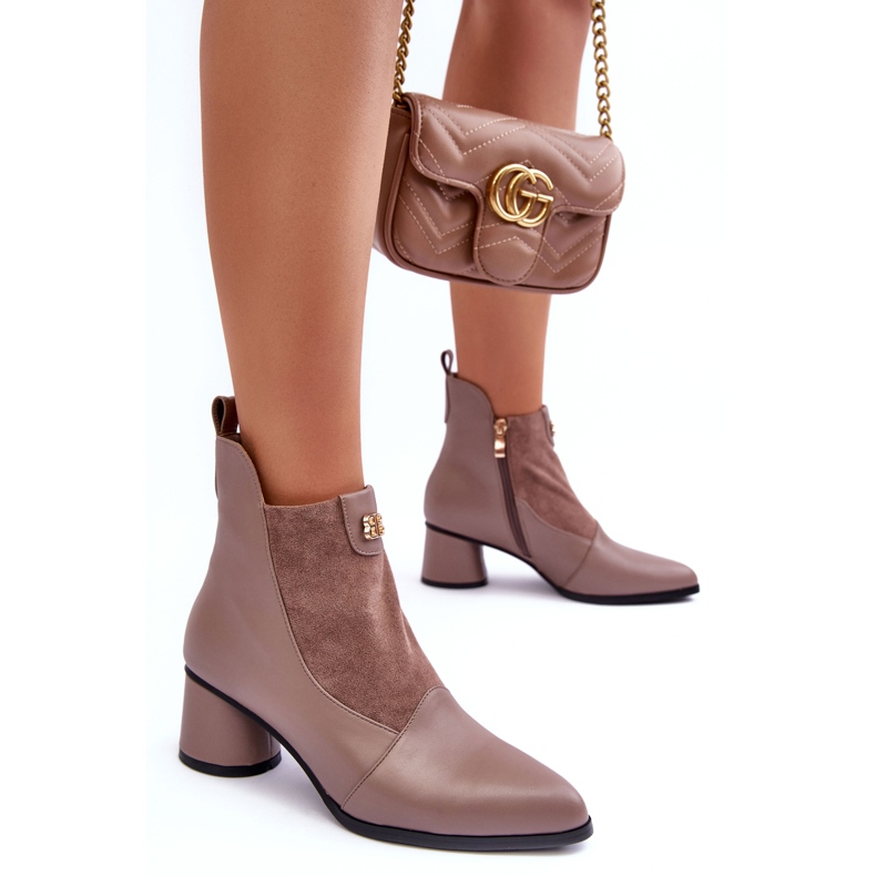 Nahkaiset korkokengät S.Barski MR870-96 beige 1