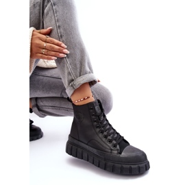 Eristetyt nahkalenkkarit vetoketjulla Big Star MM274625 musta 1